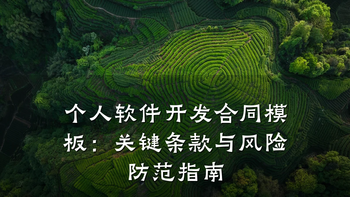个人软件开发合同模板:关键条款与风险防范指南