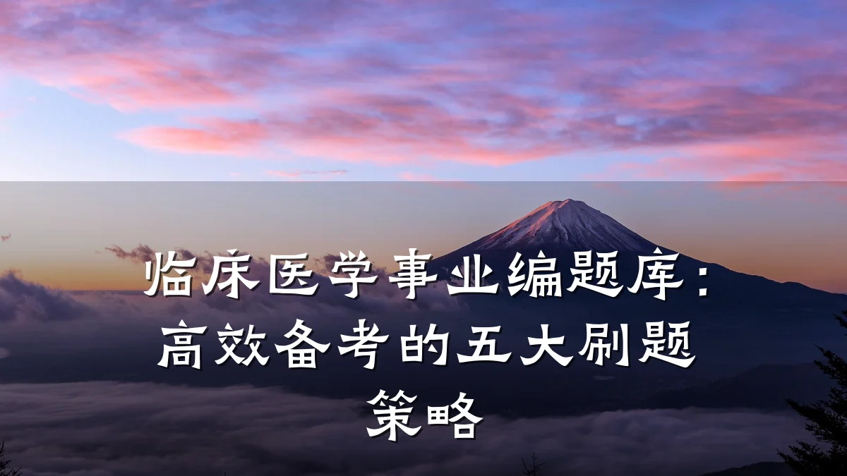 临床医学事业编题库：高效备考的五大刷题策略